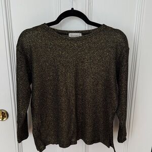 Gold & Black 3/4 Sleeve Sweater